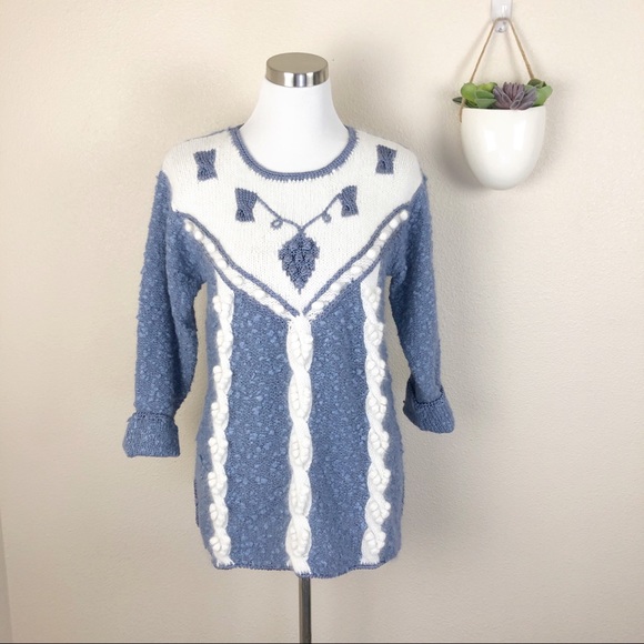 Ellen Sweaters - ✖️SOLD✖️Vintage 80’s Chunky Knit Wool Angora Blend Sweater